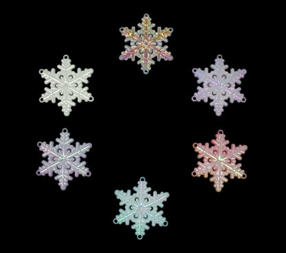 Winter Wonderland! 45mm Acrylic Snowflake Pendant or Ornament Style Flat Back for Christmas Decorations or Cruising Duck Game