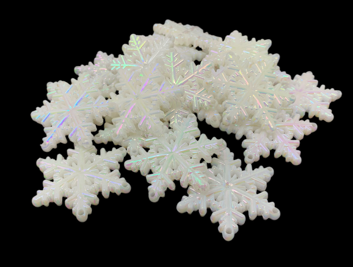 Winter Wonderland! 45mm Acrylic Snowflake Pendant or Ornament Style Flat Back for Christmas Decorations or Cruising Duck Game