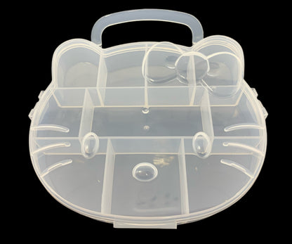 Hello Kitty Clear Plastic Organizer or Container for Nail Charms, Beads, Cabochons, Earrings, Rings, Necklaces, Jewellery, Coins and More!