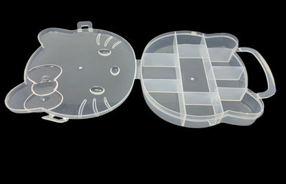 Hello Kitty Clear Plastic Organizer or Container for Nail Charms, Beads, Cabochons, Earrings, Rings, Necklaces, Jewellery, Coins and More!