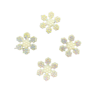 Felt and Rhinestone Flat Back Patch or Appliqué Snowflake for Winter or Christmas DYI Clothing Scrapbook Hair Accessory