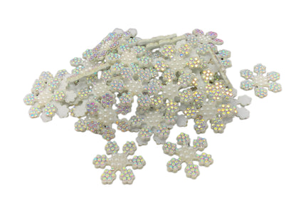 Felt and Rhinestone Flat Back Patch or Appliqué Snowflake for Winter or Christmas DYI Clothing Scrapbook Hair Accessory