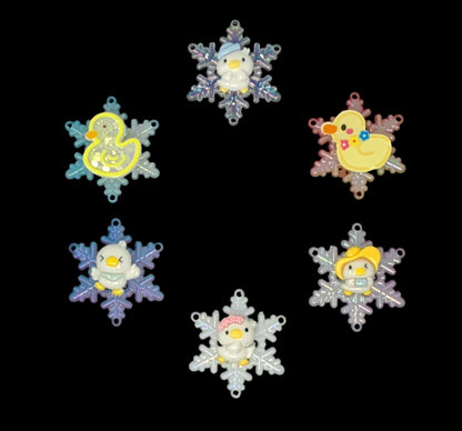 Winter Wonderland! 45mm Acrylic Snowflake Pendant or Ornament Style Flat Back for Christmas Decorations or Cruising Duck Game