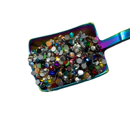 2mm Flat Back Rhinestone Confetti Mix. Great for Beadable Snow Globe Pens, Christmas Ornament Accents, Slime, Nails
