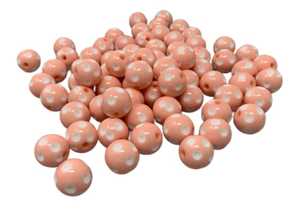 16mm Polka Dot Bubblegum Beads for Beadable Pen Stylus Keychain Bracelet and more for Your DIY Creations