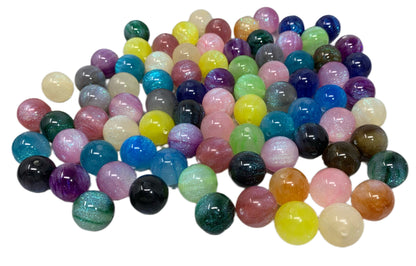 16mm Mermaid or Galaxy Glitter Beads Mix for Beadable Pen Stylus Keychain Bracelet and more for Your DIY Creations