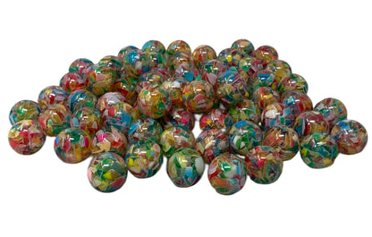 16mm Bubblegum Confetti with No Glitter Beads for Beadable Pen Stylus Keychain Bracelet and more for Your DIY Creations