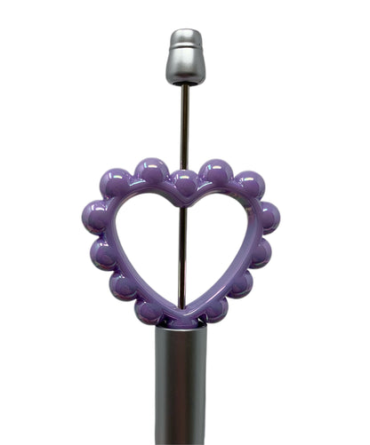 39mm Opaque Heart Frame with Scalloped Edges for Beadable Pen Stylus Keychain Bracelet and more for Your DIY Creations