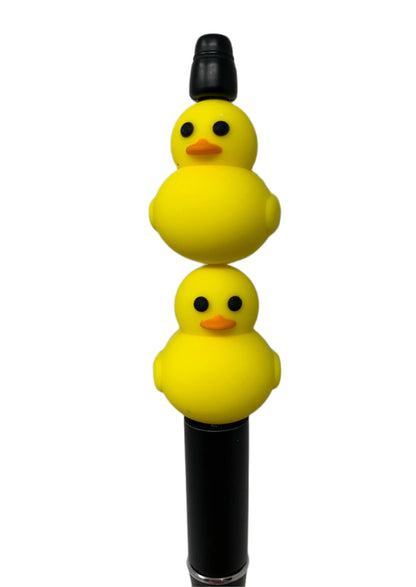 High Quality 3D Yellow or Pink Duck Silicone Focal Bead for Beadable Pens, Stylus, Pencils, Keychains and More. Great for Cruising Ducks!