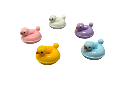 3D Duck in a Inner Tube Resin Rubber Duckie Style Cabochon Charm DYI Phone Cases Scrapbook Hair Accessory Bracelet Decorative Cruising Ducks