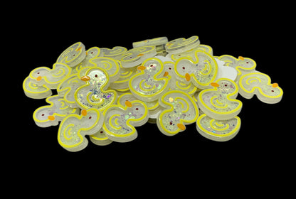 28mm Smaller Acrylic Shaker Duck Rubber Duckie Style Cabochon Flat Back DYI Phone Cases Scrapbook Hair Accessory Decorative Cruising Ducks