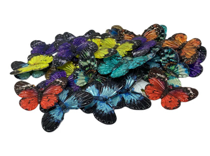 Realistic Acrylic Butterfly Cabochon Charm Mix Embellishment Flat Back for DYI Phone Cases Water Bottle Scrapbook Hair Accessory Decorative