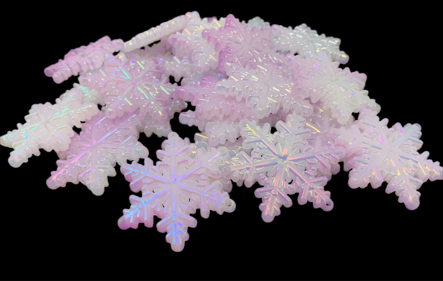 Winter Wonderland! 45mm Acrylic Snowflake Pendant or Ornament Style Flat Back for Christmas Decorations or Cruising Duck Game