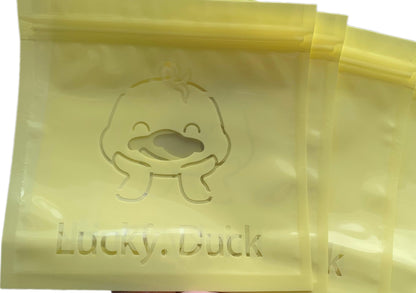 Lucky Duck Yellow Blue Pink or Purple Plastic Bags with Resealable Zip Closure for Jewelry, Party Favour, Resin Ducks or Cruising Duck Game