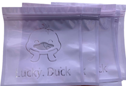 Lucky Duck Yellow Blue Pink or Purple Plastic Bags with Resealable Zip Closure for Jewelry, Party Favour, Resin Ducks or Cruising Duck Game