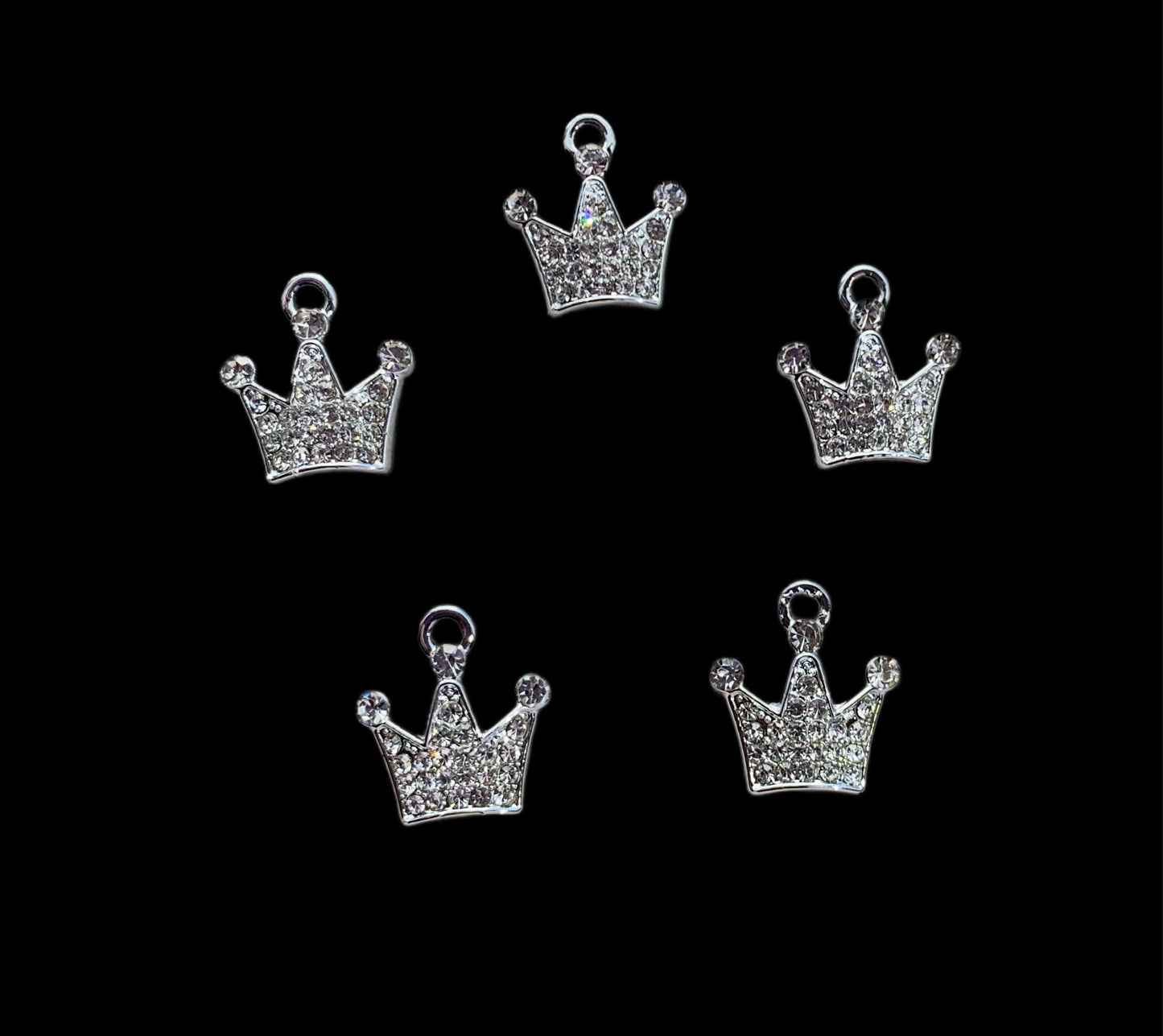 Pendant Style Rhinestone and Metal Silver and Clear Crown DYI Phone Cases Scrapbook Hair Accessories Jewelry Bracelet Earrings