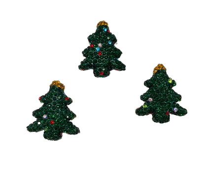 Gorgeous Green, Red or Silver 29mm Rhinestone Christmas Tree Beads for Beadable Pen Stylus Keychain Bracelet Earrings and More.