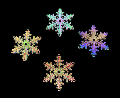 Winter Wonderland! 53mm Galaxy Black Acrylic Snowflake Pendant or Ornament Style Flat Back for Christmas Decorations or Cruising Duck Game