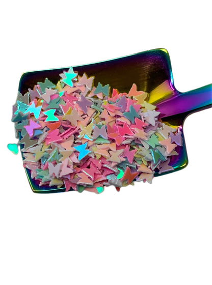 5, 10, or 20 gm Small Butterfly Confetti Glitter in Mixed Colors for Beadable Snow Globe Pens, Christmas Accents, Slime, Deco and More!