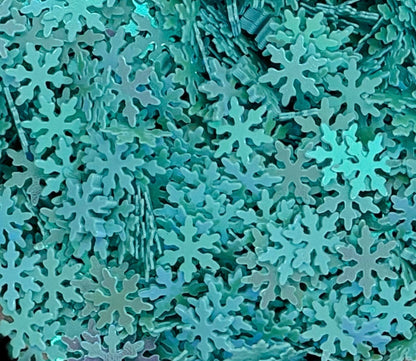 5, 10 or 20 gm Snowflake in Blue AB Confetti Glitter. Beadable Snow Globe Pens, Christmas Ornament Accents, Slime, Decoden, Nail Art
