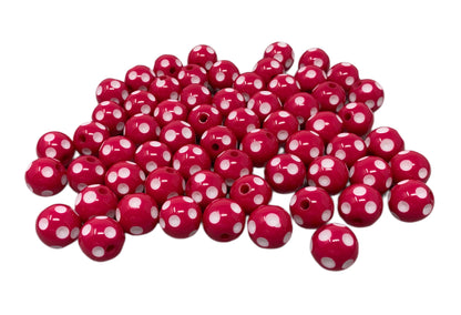 16mm Polka Dot Bubblegum Beads for Beadable Pen Stylus Keychain Bracelet and more for Your DIY Creations