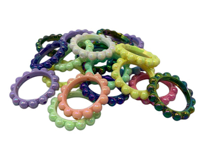 42mm Opaque Round Frame with Scalloped Edges for Beadable Pen Stylus Keychain Bracelet and more for Your DIY Creations