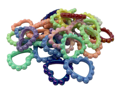 39mm Opaque Heart Frame with Scalloped Edges for Beadable Pen Stylus Keychain Bracelet and more for Your DIY Creations