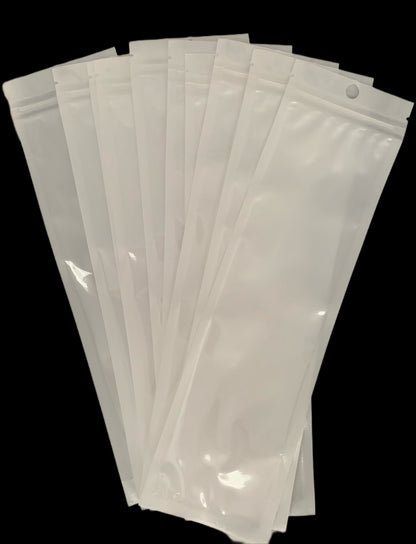 Holographic or White Plastic Bags with Resealable Zip Closure for Beadable Pens, Stylus, Wine Stopper and More! Clear Front Window for Show