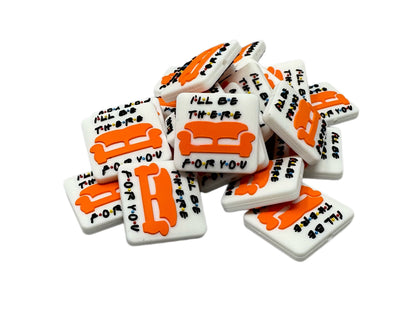 Friends I’ll Be There For You Orange Couch Silicone Focal Bead for Beadable Pens, Stylus, Pencils, Keychains and More