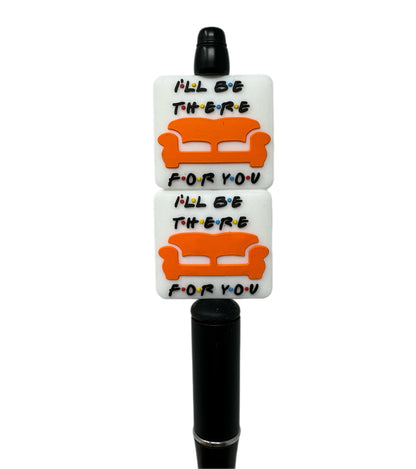 Friends I’ll Be There For You Orange Couch Silicone Focal Bead for Beadable Pens, Stylus, Pencils, Keychains and More