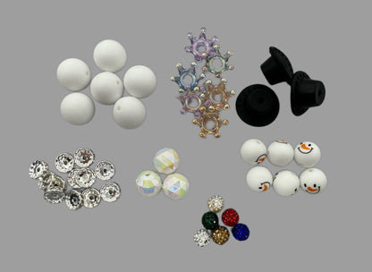 Christmas is Coming! Snowman Craft Kit for Beadable Pen Stylus Keychain and more for Your DIY Creations. Beads, Hats, and Crowns