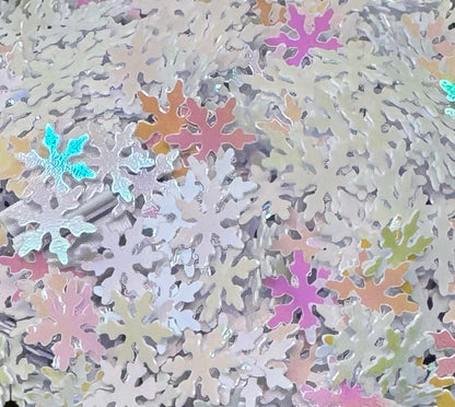 5, 10 or 20 gm Snowflake in White AB Confetti Glitter. Great for Beadable Snow Globe Pens Christmas Ornament Accents, Slime Decoden Nail Art