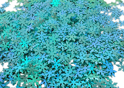 5, 10 or 20 gm Snowflake in Blue AB Confetti Glitter. Beadable Snow Globe Pens, Christmas Ornament Accents, Slime, Decoden, Nail Art