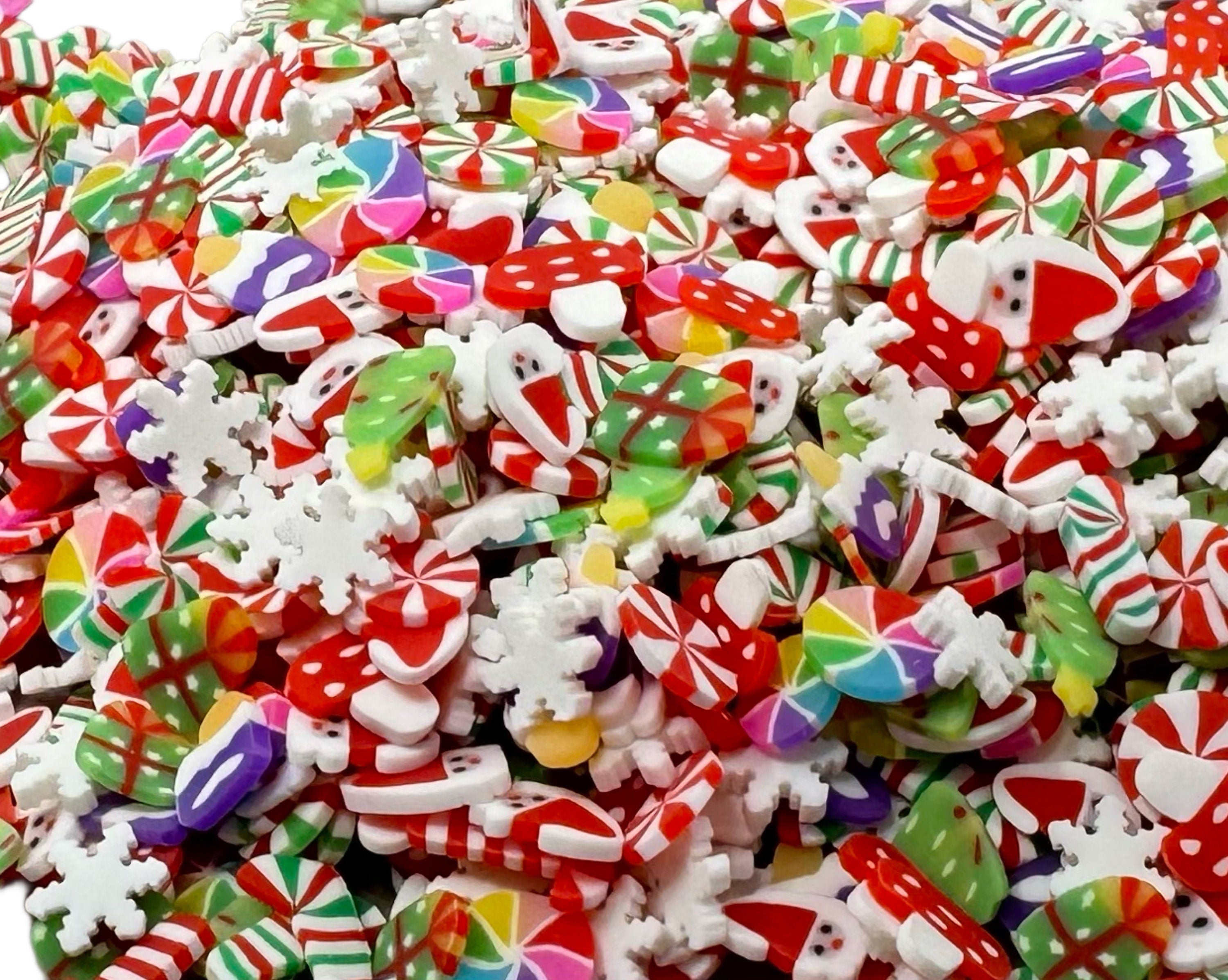 Polymer Clay Mixed Shape Christmas Clay Confetti Glitter Sprinkles for Beadable Snow Globe Pens, Christmas Accents, Slime, Decoden & More
