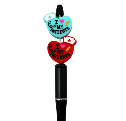 I Love My Patients Nurse Silicone Focal Bead for Beadable Pens, Stylus, Pencils, Keychains and More