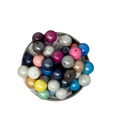 15mm Opal or Pearl Effect Silicone Round Bead Mix for Beadable Pen Stylus Keychain Bracelet and more for Your DIY Creations
