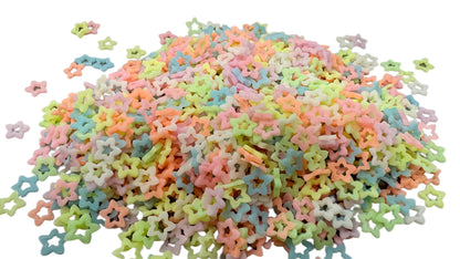 5, 10 or 20 gm GLOW Hollow Stars Polymer Clay Confetti Sprinkles for Beadable Snow Globe Pens, Nail Art, Slime, Decoden and More!