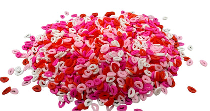 5, 10 or 20 gm Lips for Your Valentine Kiss Polymer Clay Chunky Confetti Sprinkle for Beadable Snow Globe Pens, Slime, Decoden, Nail Art
