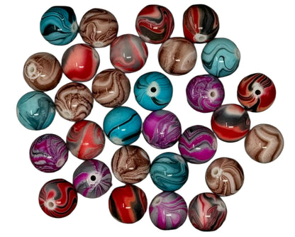16mm or 20mm Acrylic Marble Effect Beads for Beadable Pen Stylus Keychain Bracelet and more for Your DIY Creations.