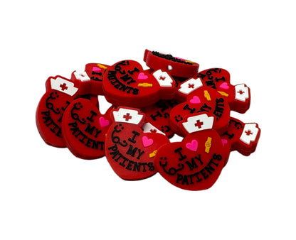I Love My Patients Nurse Silicone Focal Bead for Beadable Pens, Stylus, Pencils, Keychains and More