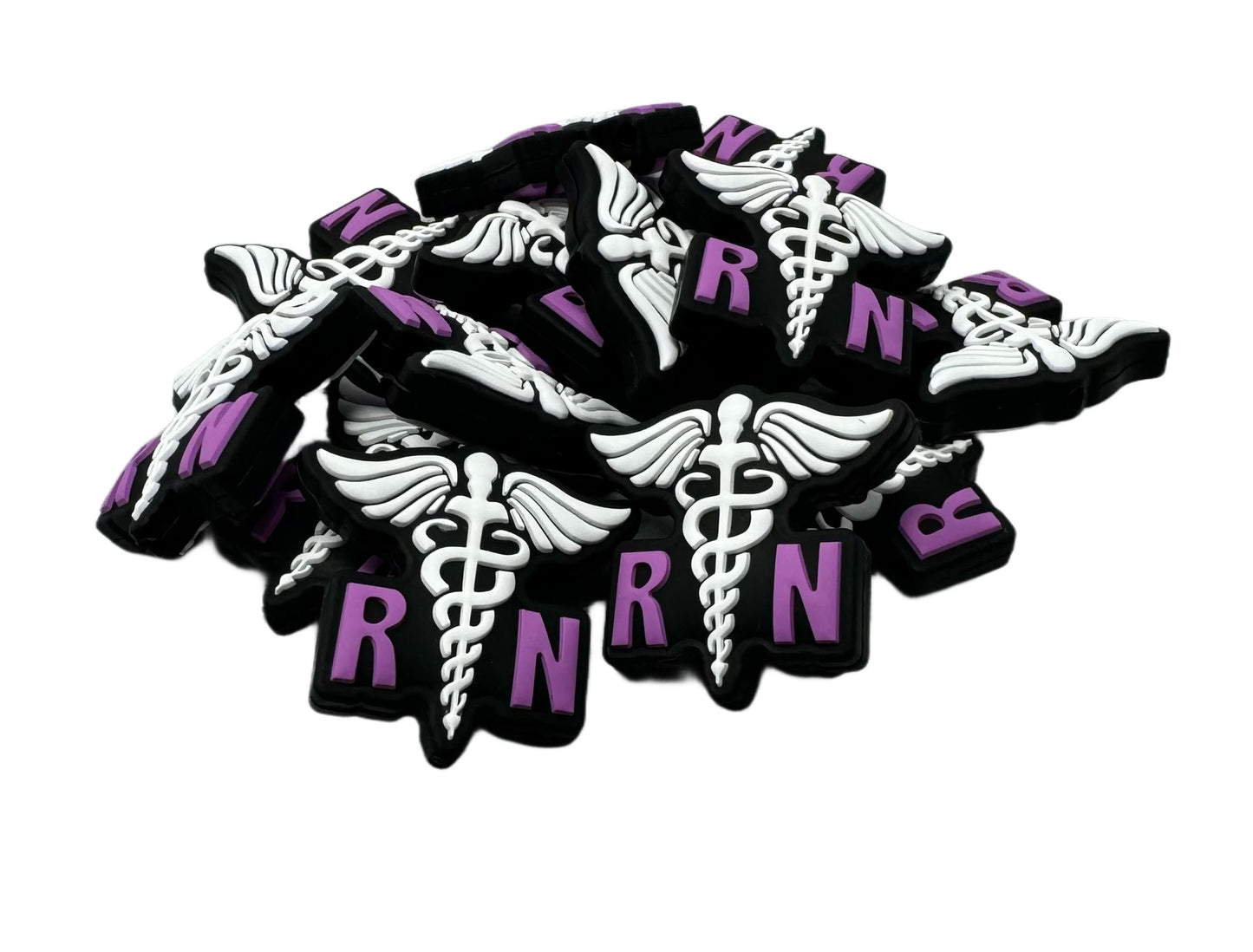 RN Registered Nurse Silicone Focal Bead for Beadable Pens, Stylus, Pencils, Keychains and More