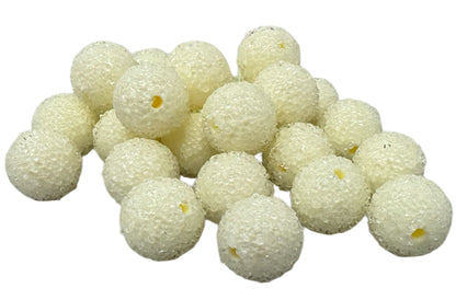 10 pieces 18mm Cream Color Sugar Beads for Beadable Pen Stylus Keychain Bracelet and more for Your DIY Creations