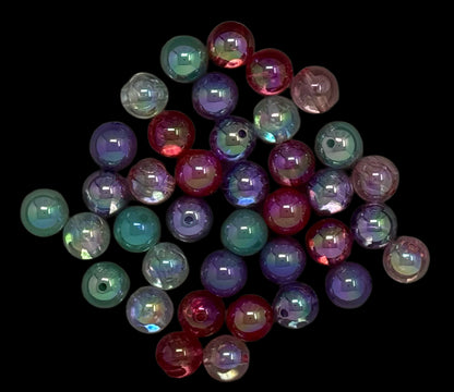 14mm Super Shiny Acrylic Bead Mix with Aurora Borealis AB Coating for Beadable Pen Stylus Keychain Bracelet and more for Your DIY Creations