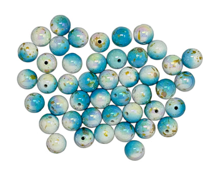 16mm Acrylic Gold Veining Double and Triple Color Beads for Beadable Pen Stylus Keychain Bracelet and more for Your DIY Creations
