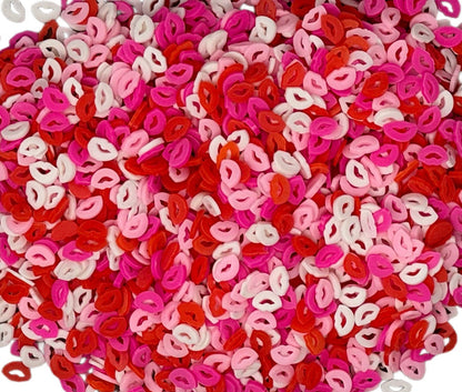 5, 10 or 20 gm Lips for Your Valentine Kiss Polymer Clay Chunky Confetti Sprinkle for Beadable Snow Globe Pens, Slime, Decoden, Nail Art