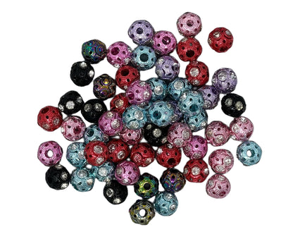 Fancy 14mm Metal and Rhinestone Lacey Bead Mix with Large Centre Hole for Beadable Pen Stylus Keychain Bracelet and More!