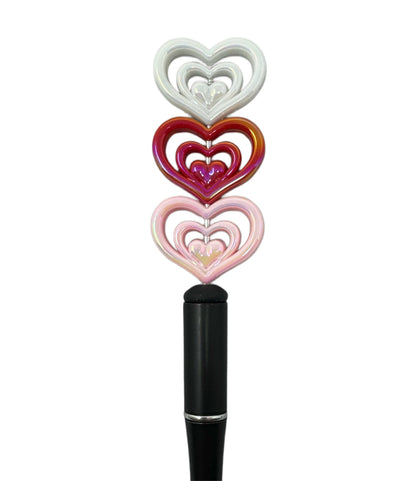 10 Pieces Acrylic Graduating or Nesting Heart Beads with AB Coating for Beadable Pen Stylus Keychain Bracelet and more for Your DIY Creation