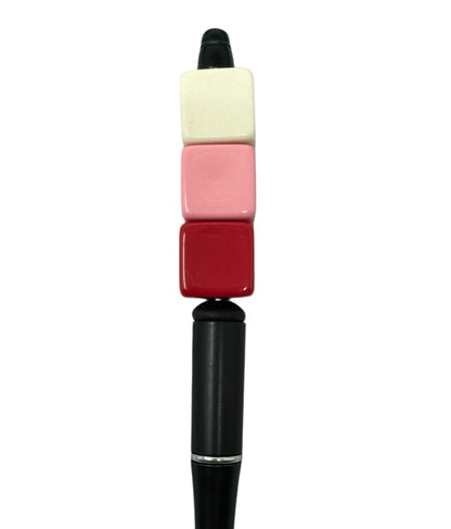 Solid Pink and Red Mix Acrylic Square or Cube Beads for Beadable Pen Stylus Keychain Bracelet and more for Your DIY Creations.