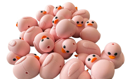 High Quality 3D Yellow or Pink Duck Silicone Focal Bead for Beadable Pens, Stylus, Pencils, Keychains and More. Great for Cruising Ducks!