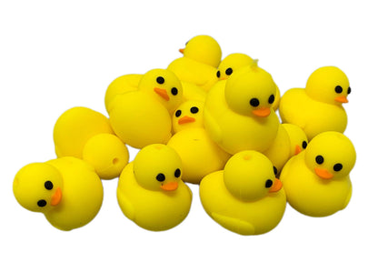 High Quality 3D Yellow or Pink Duck Silicone Focal Bead for Beadable Pens, Stylus, Pencils, Keychains and More. Great for Cruising Ducks!